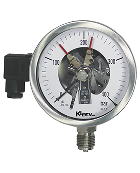 Electric Contract Type Pressure gauges (High Case Version) Liquid Filled pressure gauges - Pressure gauge with Switch with on-off application.
