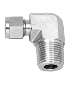 Male Elbow Compression fittings - Instruments fittings - up to high pressure 20000 psi -Double Ferrule type with Hardening Process of Back Ferrule - SS316L - Monel - Inconel 625. 825 - Hastelloy C with NACE - ADNOC - Oxy - Tatweer approved