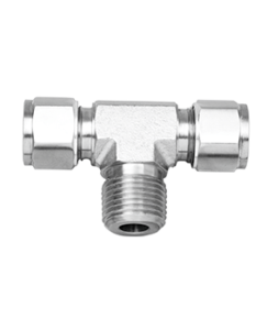 Male Branch Tee Compression fittings - Instruments fittings - up to high pressure 20000 psi - Double Ferrule type with Hardening Process of Back Ferrule - SS316L - Monel - Inconel 625. 825 - Hastelloy C with NACE - ADNOC - Oxy - Tatweer approved