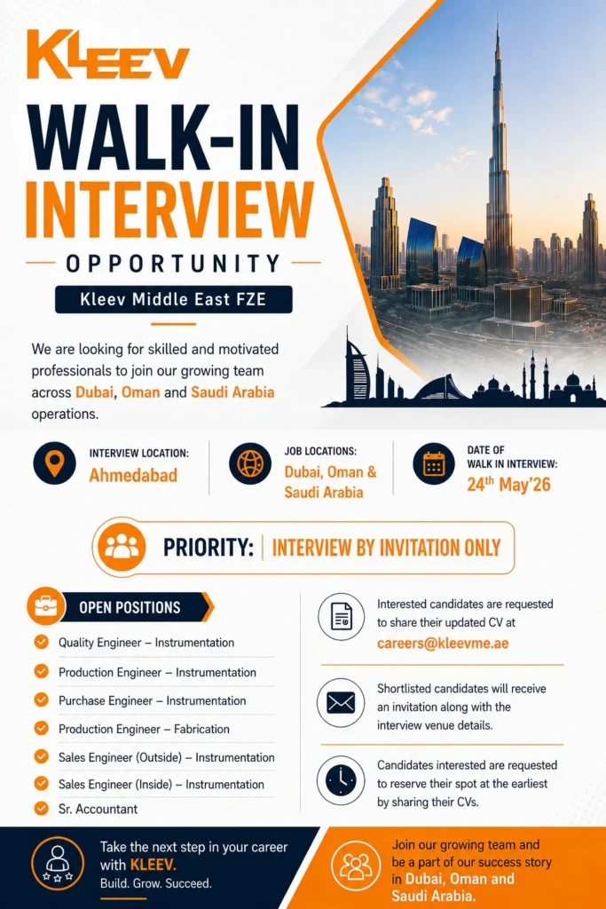 kleev middle east job openings